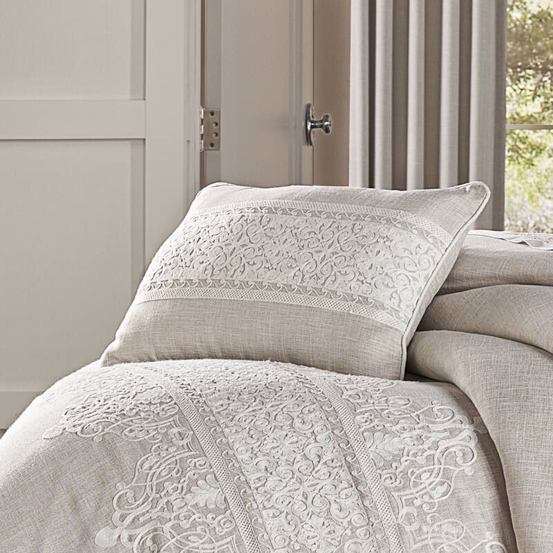J. Queen New York Lauralynn Boudoir Decorative Throw Pillow - Accent - Polyester - Beige