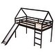 preview thumbnail 26 of 25, Twin House Loft Bed with Slide, Crafted from Pine Wood
