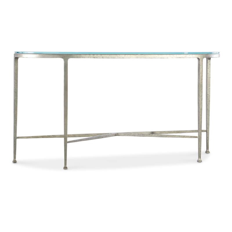 Hooker Furniture M14-80151-95 Cora 58" Wide Glass Top Iron Sofa Table - Champagne / Silver /Gold