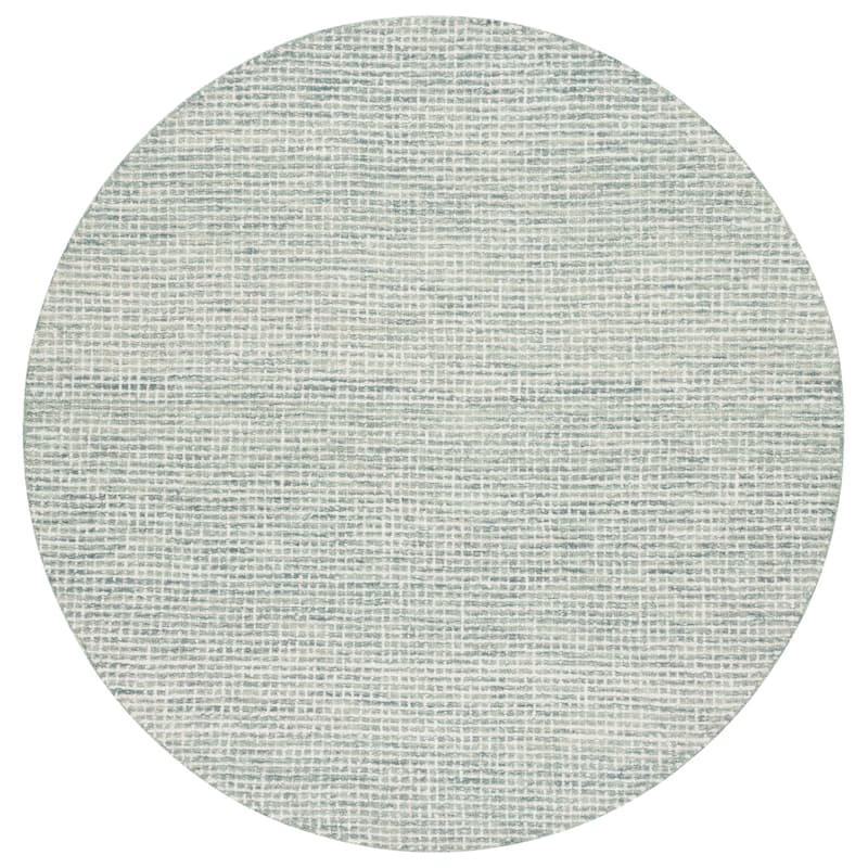 SAFAVIEH Handmade Ebony Herfriede Modern & Contemporary Wool Rug - 6' Round - Green/Ivory
