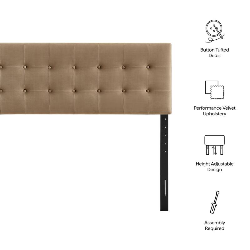Emily Biscuit Tufted Performance Velvet Headboard