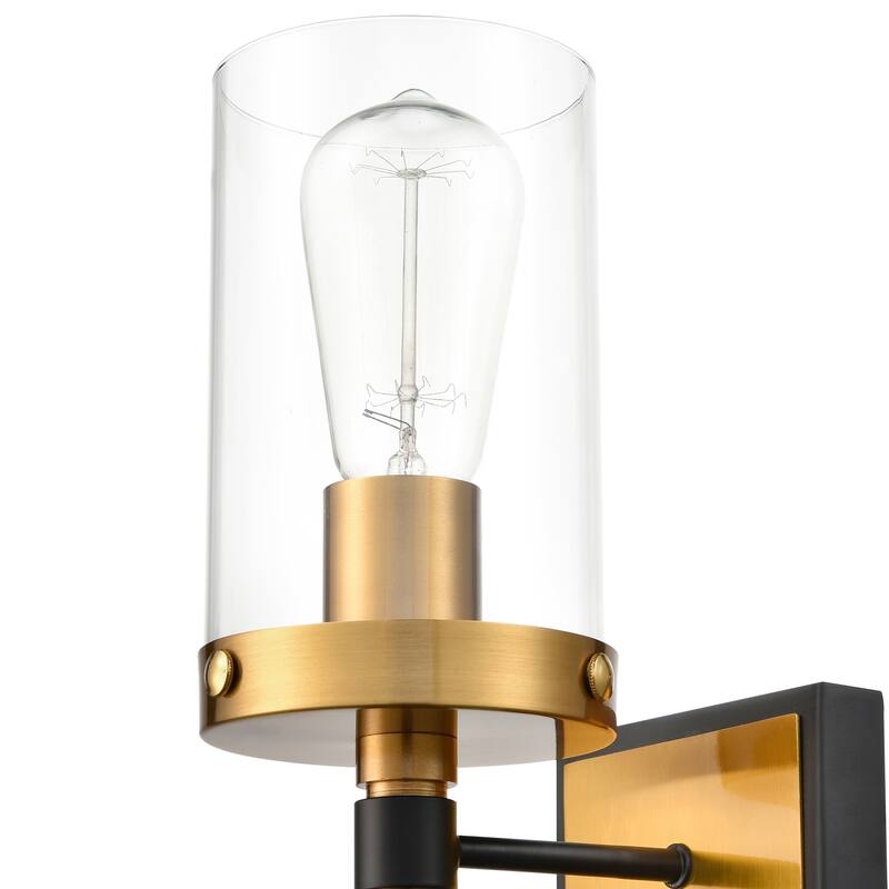 Light Society Emme 1-Light Vanity Light - Black/Brushed Brass