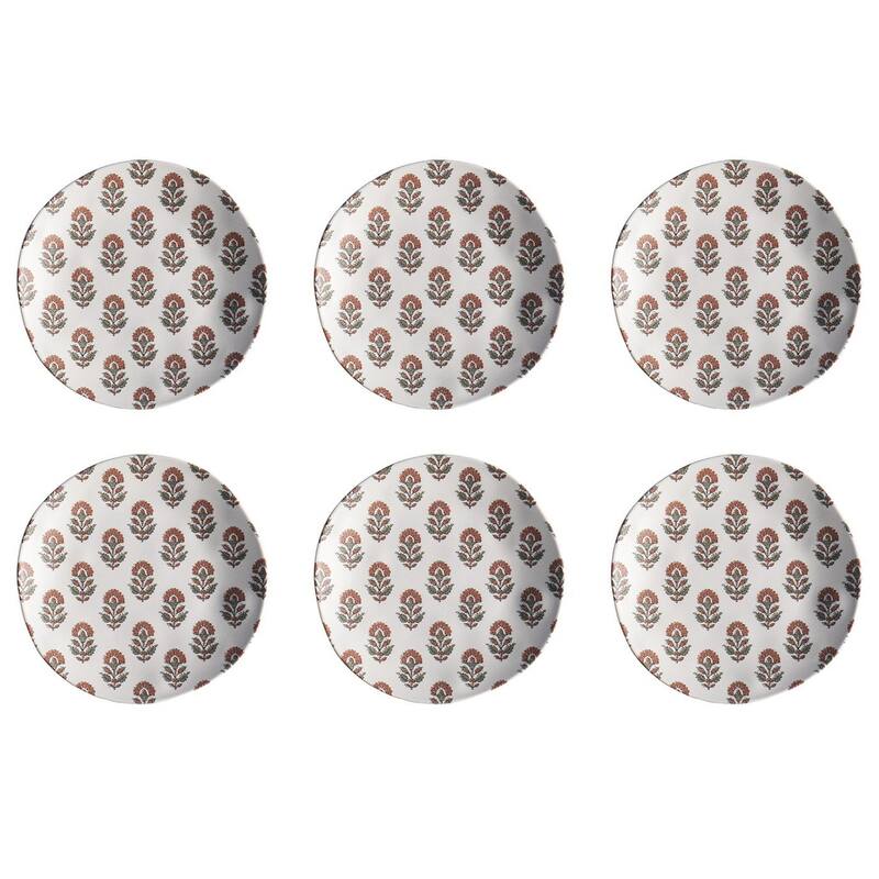 Abode Homewares Kashmir NewWave Melamine Salad Plate - 8.5" - Set of 6