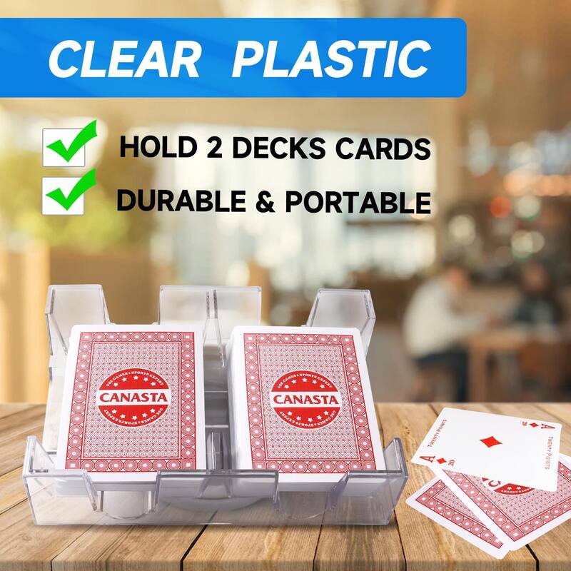 GSE™ Canasta Cards Game Set with 2-Deck Red Canasta Cards with Point Values, a Revolving Card Holder/Tray & 50 Score Pads