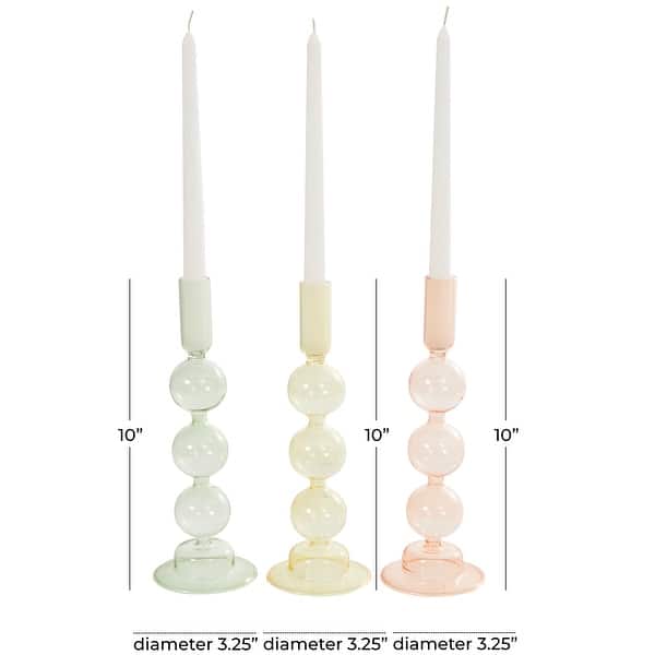 Multi Colored Glass Bubble Candle Holder (Set of 3) Bed Bath & Beyond
