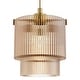 preview thumbnail 9 of 10, Hunter + Jasmine Roth Ontario Ribbed Glass Pendant Chandelier - Foyer, Dining Room, Kitchen Table or Island - Transitional, Glam