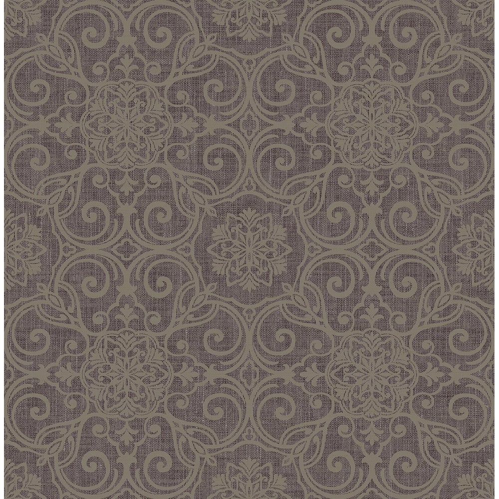 Seabrook Designs Cleo Ornamental Medallion Unpasted Wallpaper