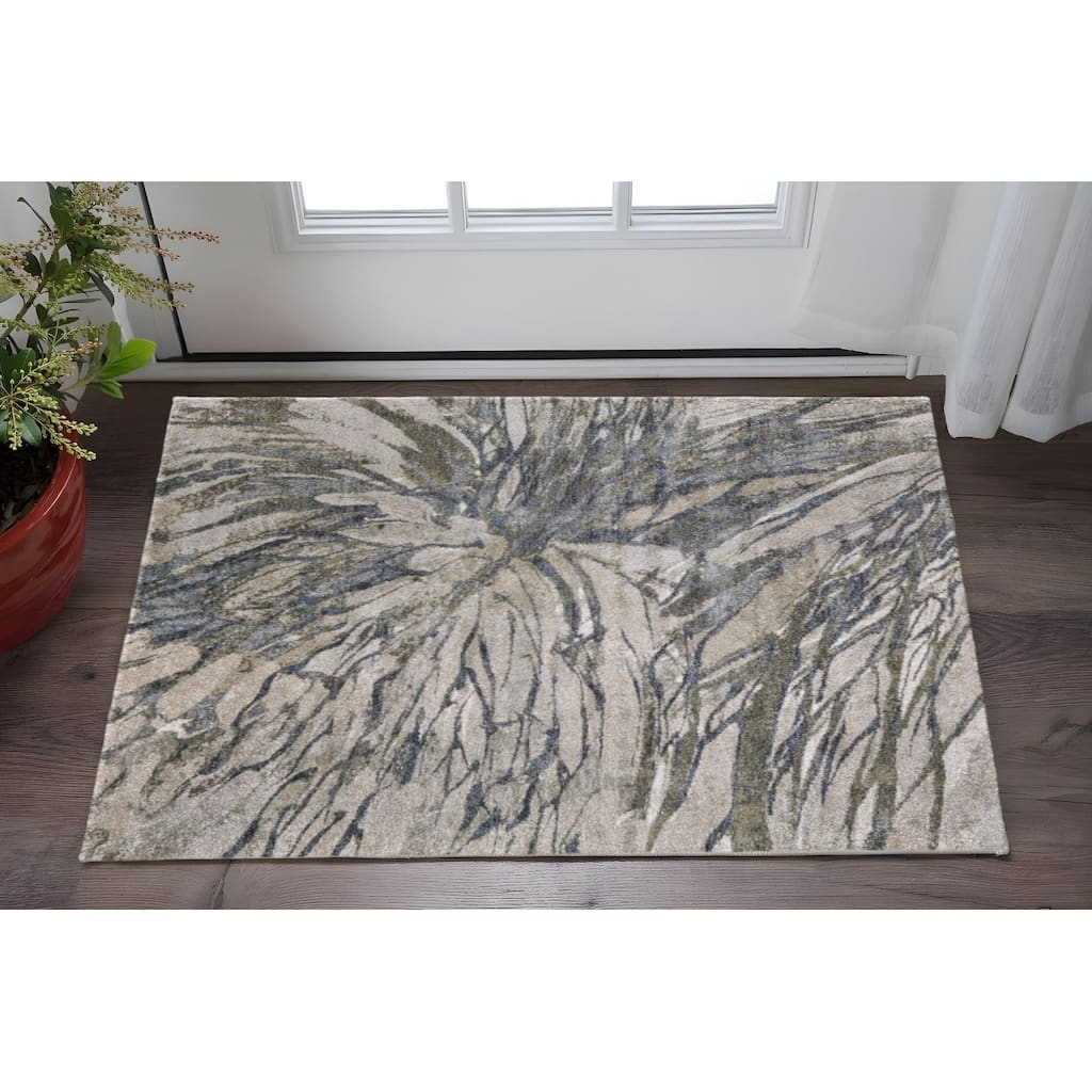 HomeRoots Abstract Bohemian Rectangle Area Rug