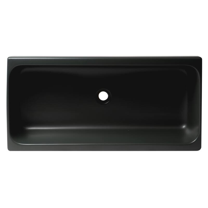 ALFI brand AB36TRBM 36" Black Matte Above Mount Fireclay Bathroom Trough Sink