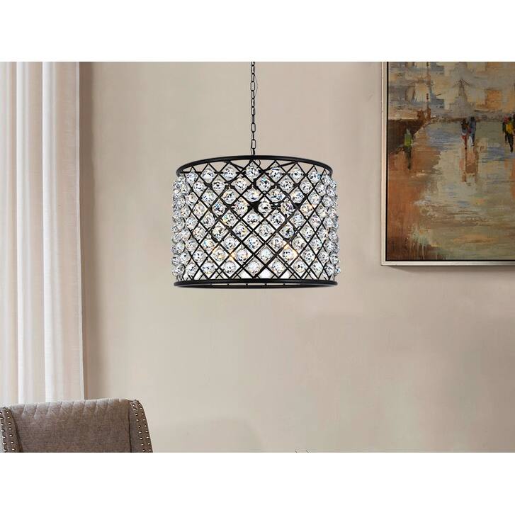 Royce Edge 8-Light Matte Black Chandelier