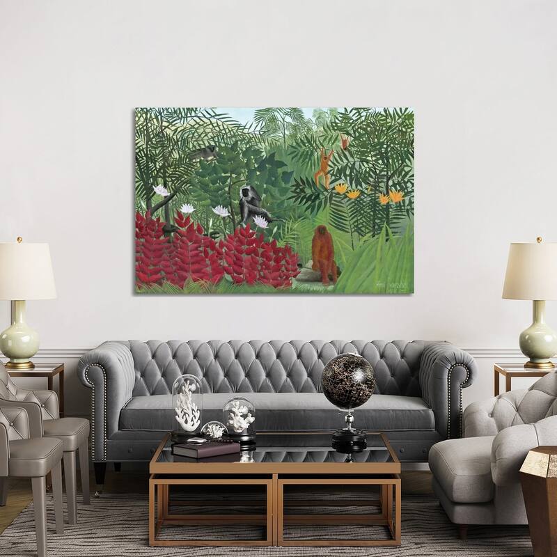 iCanvas "Tropical Forest With Monkeys, 1910" by Henri Rousseau Canvas Print