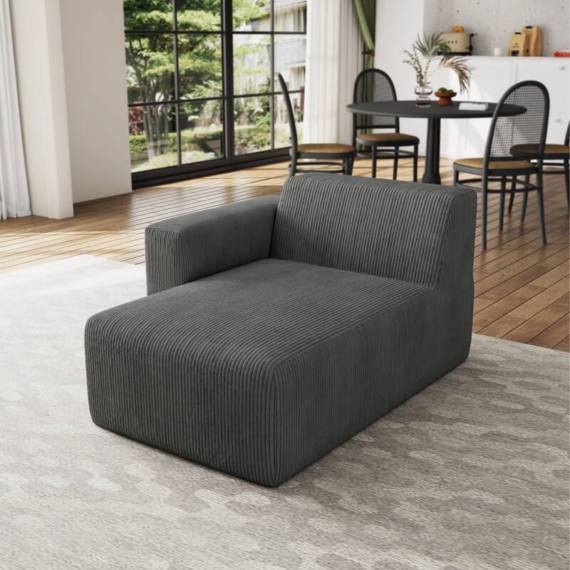 Indoor Modern Corduroy Chaise Lounge Couch