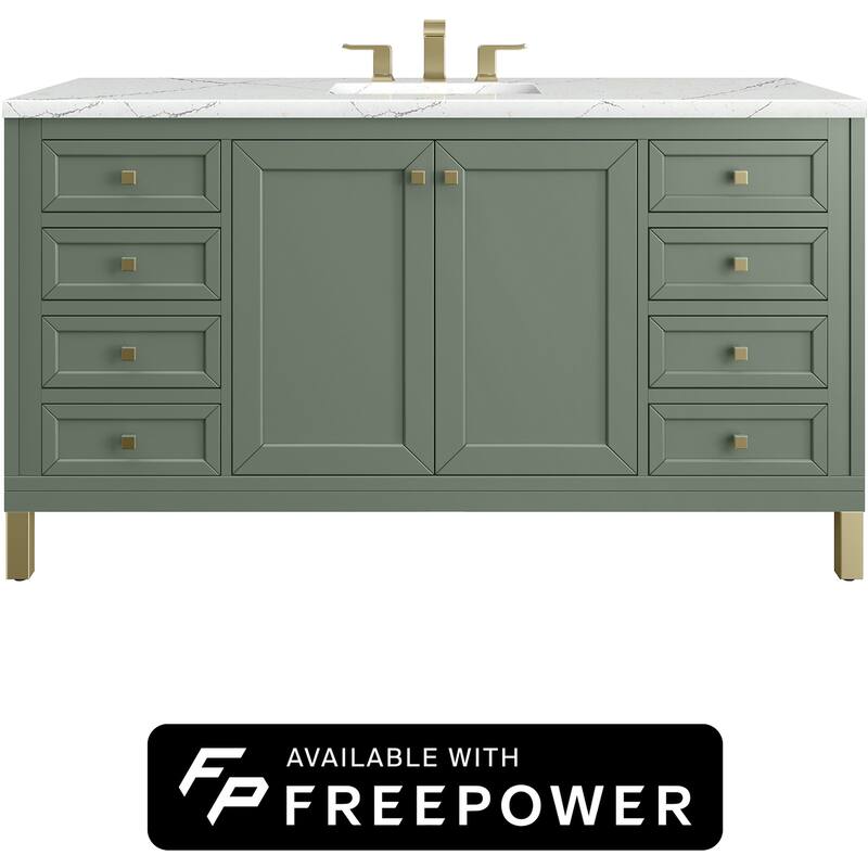 James Martin Vanities 503-V60S-FENC Chicago 60" Free Standing Single - Smokey Celadon
