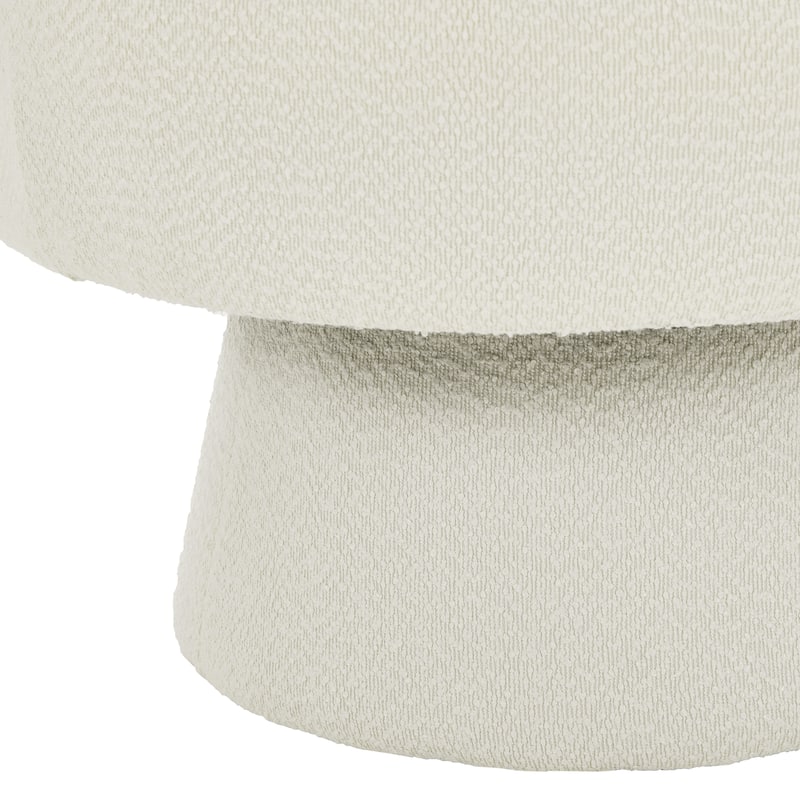 Roomfitters Contemporary 360° Swivel Barrel Chair, Premium Boucle Upholstered Accent Lounge Chair with 330 lbs, Cream White