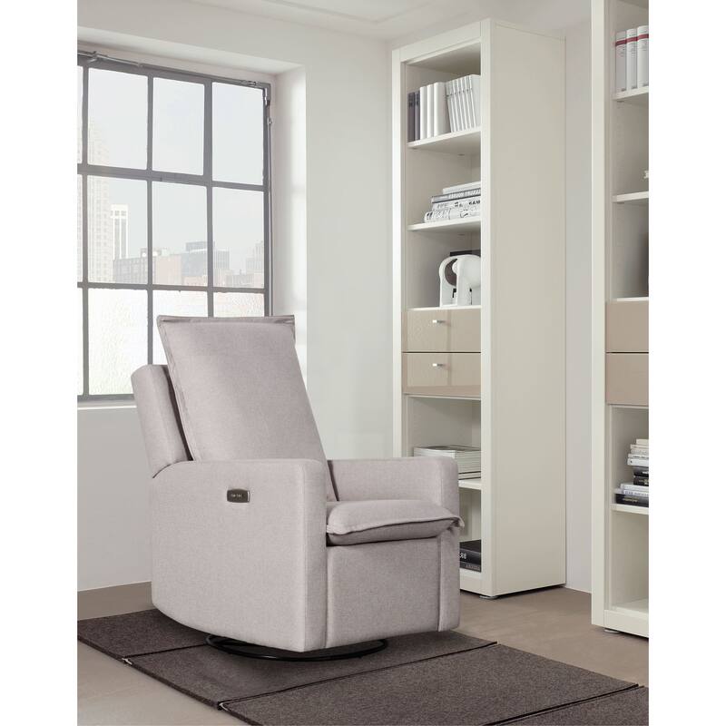 Luna 29" Wide Power Swivel Glider, Pearl River