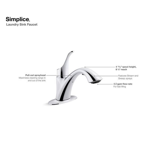 Shop Kohler K 22035 Simplice 4 Gpm Deck Mounted Single Lever