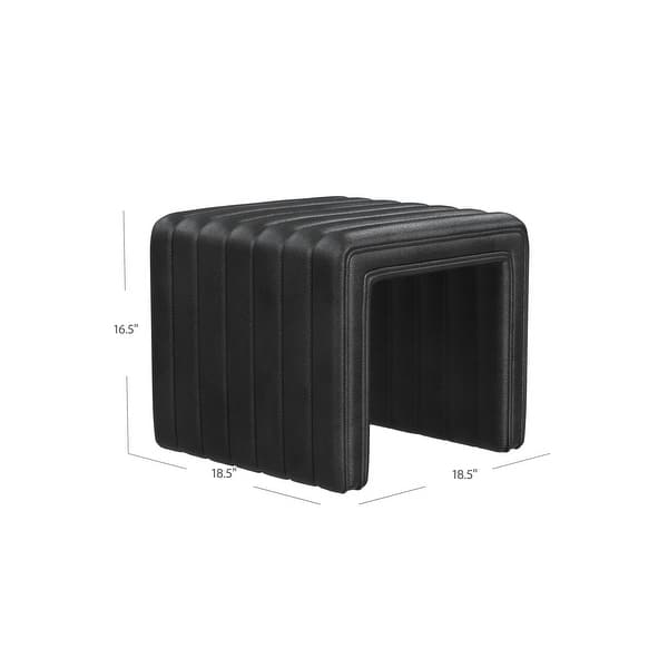dimension image slide 9 of 12, HomePop Modern Channel Ottoman