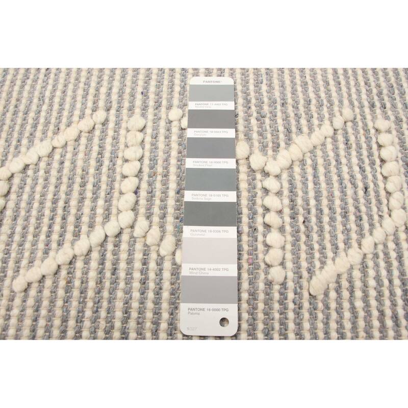 ECARPETGALLERY Braid weave Sienna Grey Wool Rug - 4'11 x 8'2