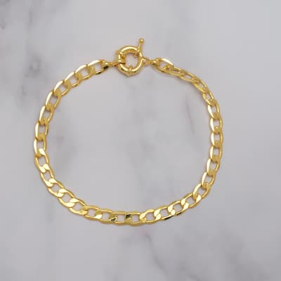 Victoria Townsend Yellow Gold Plated Fkat Figaro Bracelet