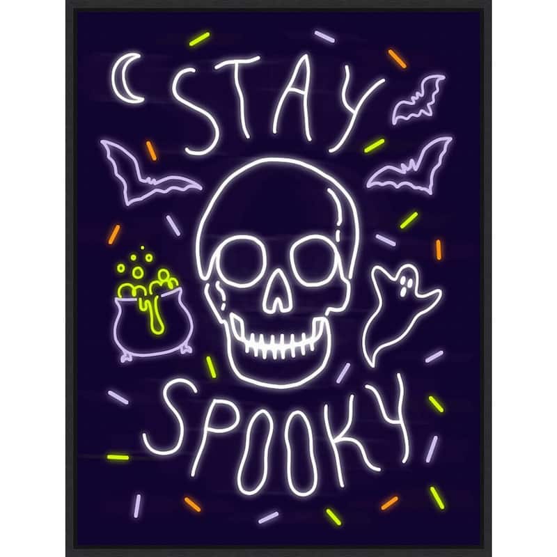 Amanti Art Neon Halloween II Framed Canvas Wall Art