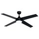 preview thumbnail 7 of 7, Hamlin 52 in. Black Ceiling Fan with Reversible Black-Brown Hickory Blades, LED Light Kit and Remote, 3 Speeds, White Shade