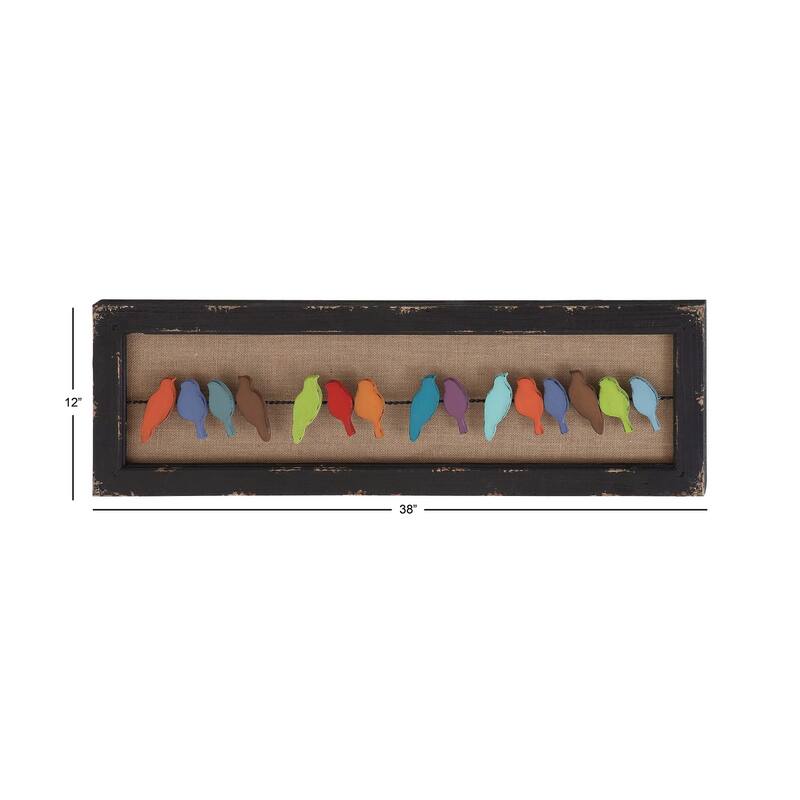 Multi Colored Wooden Bird Home Wall Decor