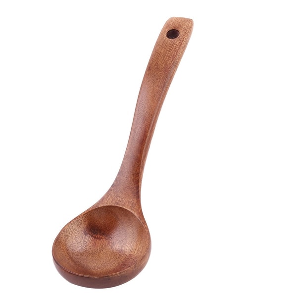 Shop Home Wood Hanging Hole Design Cooking Porridge Soup Hot Pot Spoon Ladle Brown Overstock 28767944