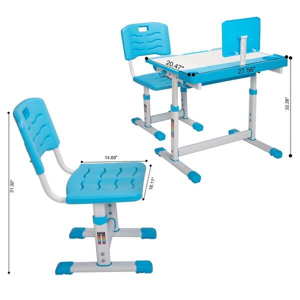 Kids Desks Height Adjustable Children Desk and Chair Set Sturdy Table 35974394