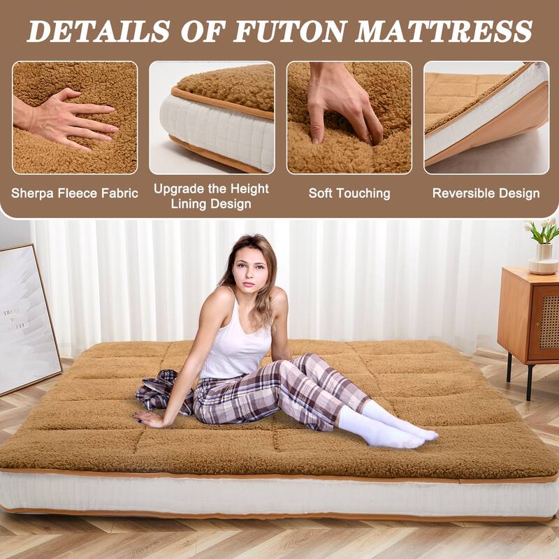 Floor Mattress, Futon Mattress, Thick Folding Sleeping Pad