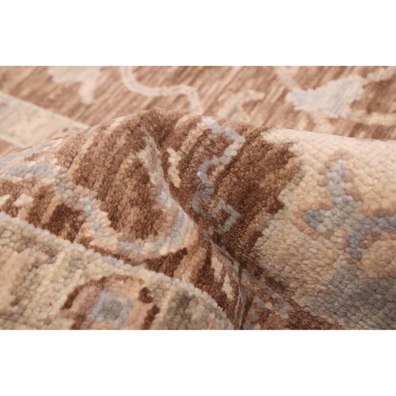 ECARPETGALLERY Hand-knotted Modern Oushak Brown Wool Rug - 9'9 x 14'2