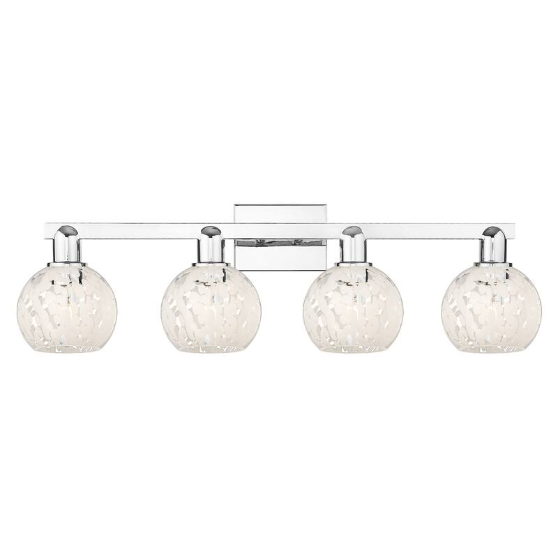 Innovations Lighting 716-4W-10-33 White Mouchette Vanity White - Polished Chrome / White Mouchette