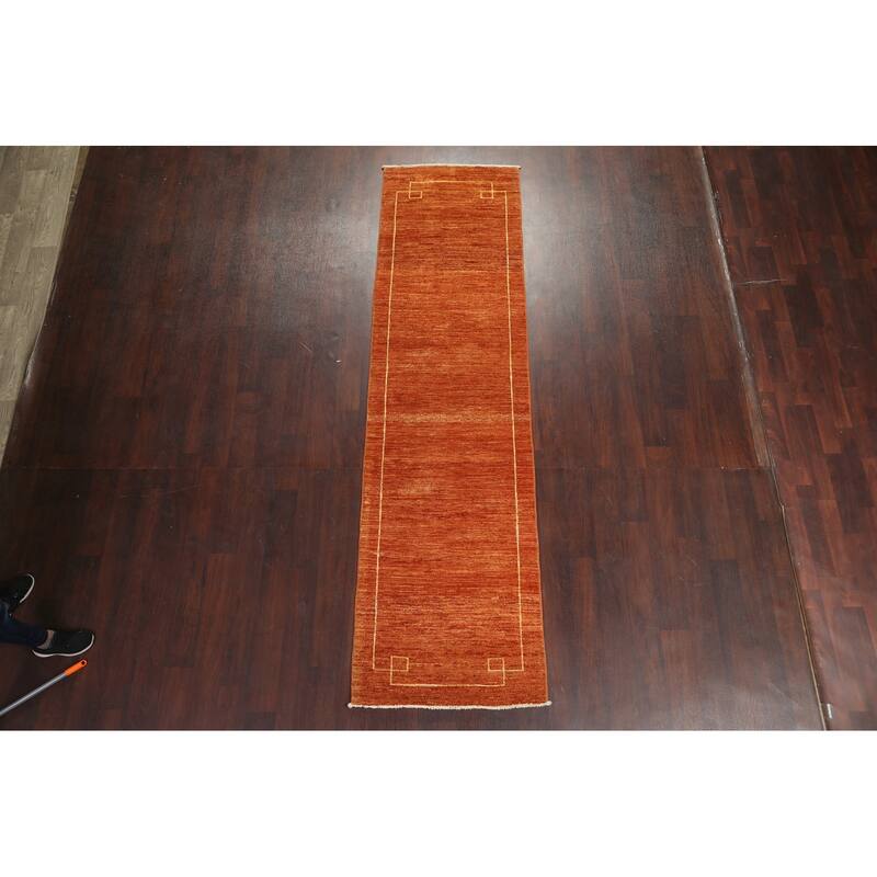 Gabbeh Kashkoli Oriental Runner Rug Wool Hand-knotted Hallway Carpet - 2'8" x 10'0"