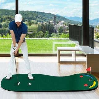 9.8 X 3FT Par 3 Holes Golf Putting Green Mat Set for Practice - 9.8 X 3FT