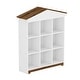 preview thumbnail 3 of 8, House-shaped Storage Rack with 9 Storage Compartments, Three-layer Bookshelf for Kids