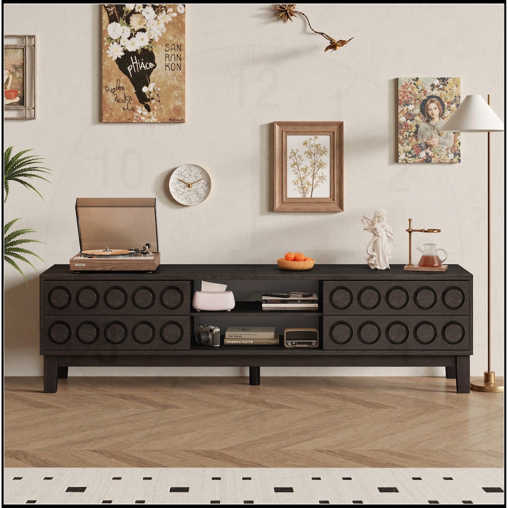 Media Console with 4 Drawers,TV Stand for TVs up to 75"