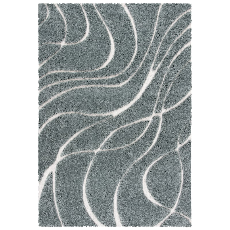 SAFAVIEH Florida Shag Sigtraud Abstract Waves 1.2-inch Thick Rug