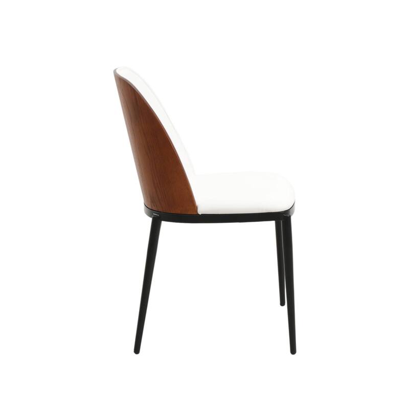 Dining Chair with Upholstered Seat Side Chair with MDF Wood Frame in Steel Set of 4