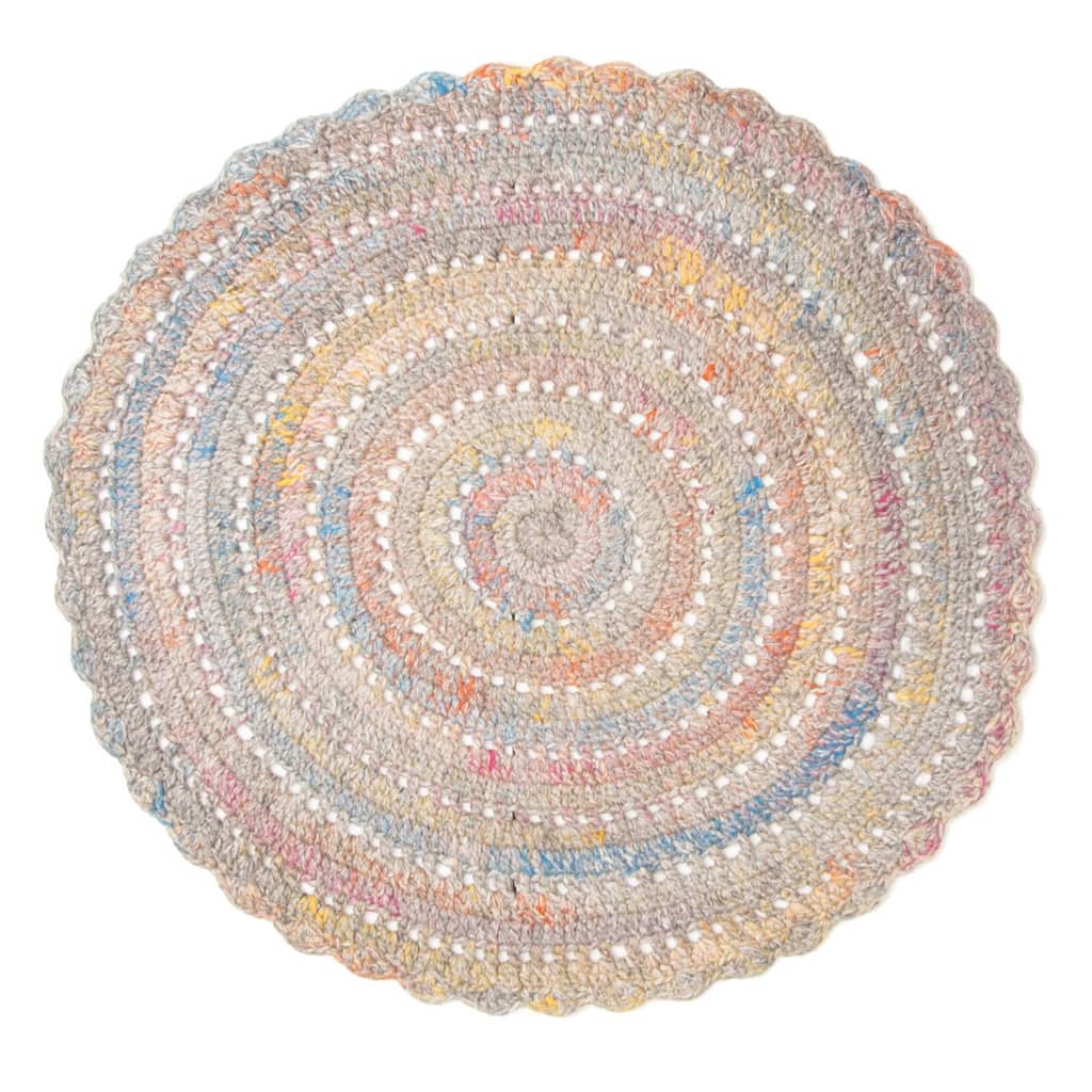 ECARPETGALLERY Braid weave Sienna Grey Wool Rug - 3'3 x 3'3