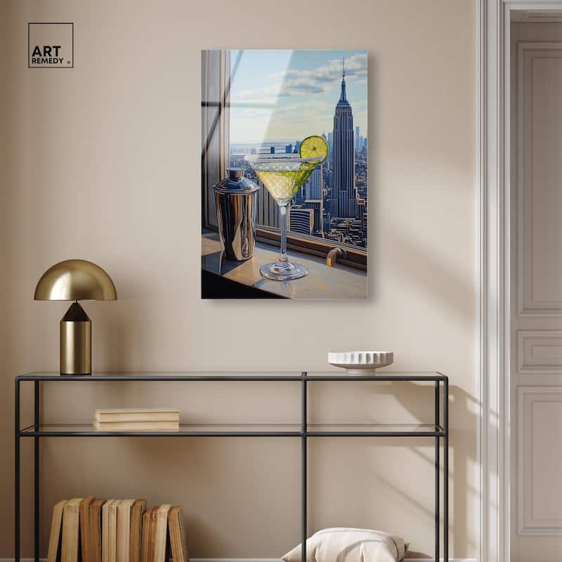 Classy Drink in NYC Acrylic by Art Remedy, Ready to Hang