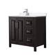 Option Dark Espresso, Chrome Trim, White Quartz Top