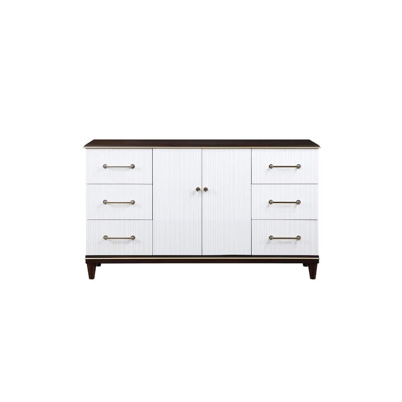 Eden 6 Piece White Espresso Panel Bedroom Set