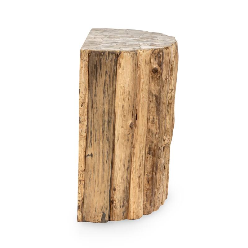 Classic Home Norwest Petrified Teak Wood Console Table