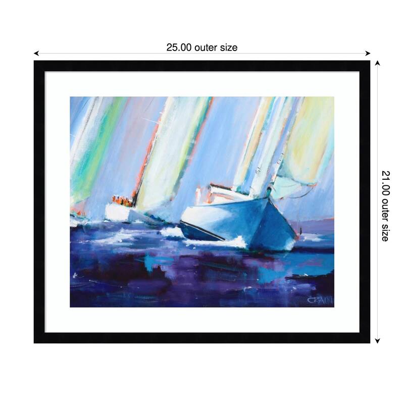 Beating No. 2 by Curt Crain Wood Framed Wall Art Print - 25 x 21 in - Black