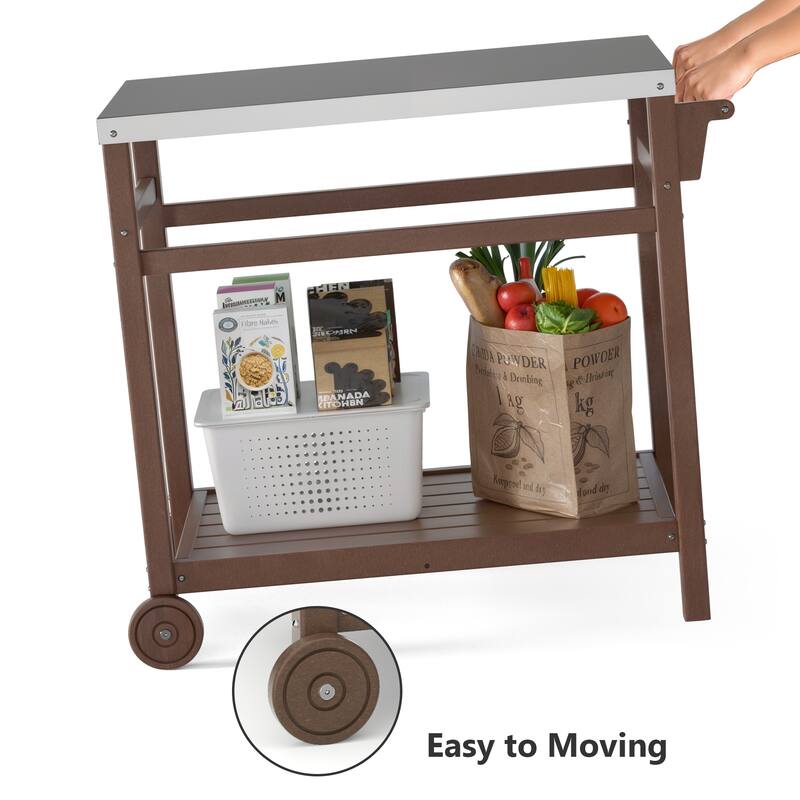 Multi-functional Outdoor Cart: Ideal for Pizza Ovens, Grilling, and Dining -RV carts