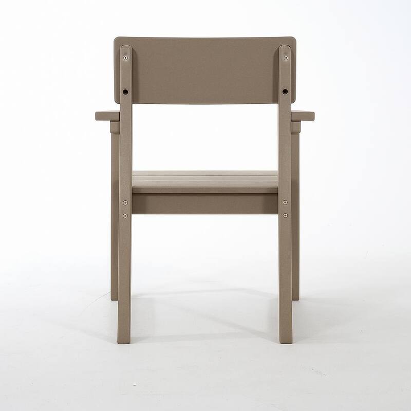 HDPE Outdoor Dining Armchairs, All-Weather Patio Chairs with Backrest & Armrests for Backyard, Deck, Porch, Garden