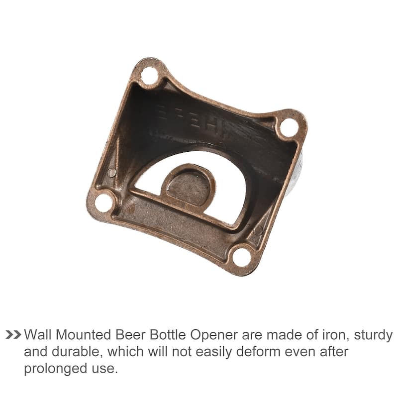 2pcs Wall Mounted Beer Soda Bottle Opener 2.5" x 2.2" for Cafe Bar KTV
