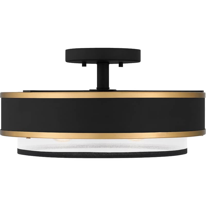 Quoizel Semi-Flush Mount 3-Light Semi-Flush Mount in Earth Black