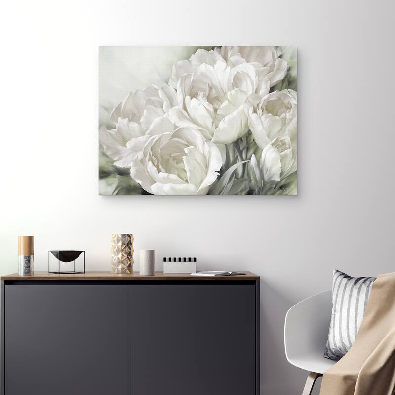 Angelique Tulips II White by Igor Levashov Canvas Art Print