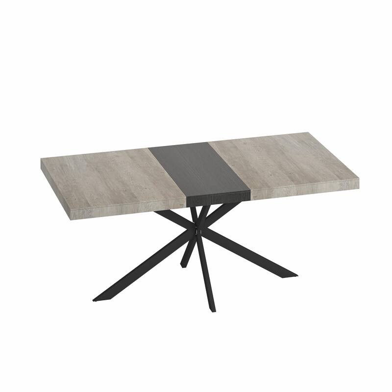 Retro Rectangular Dining Table with Carole Top and Black Embossed Center Plate