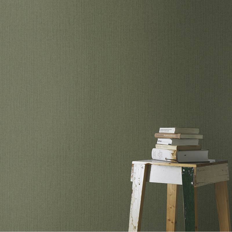 Advantage Hoshi Green Woven Wallpaper - 20.9in x 396in x 0.025in - 20.9in x 396in x 0.025in